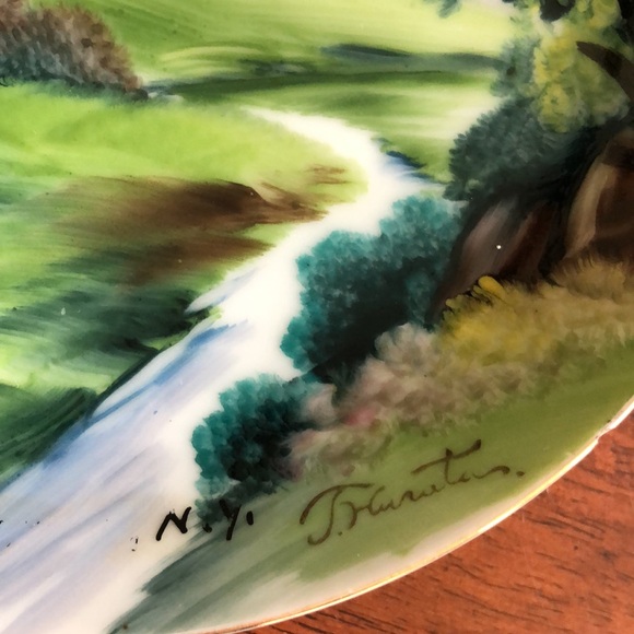 Vintage Hand Painted Porcelain Wall Plate Japan - Picture 2 of 7